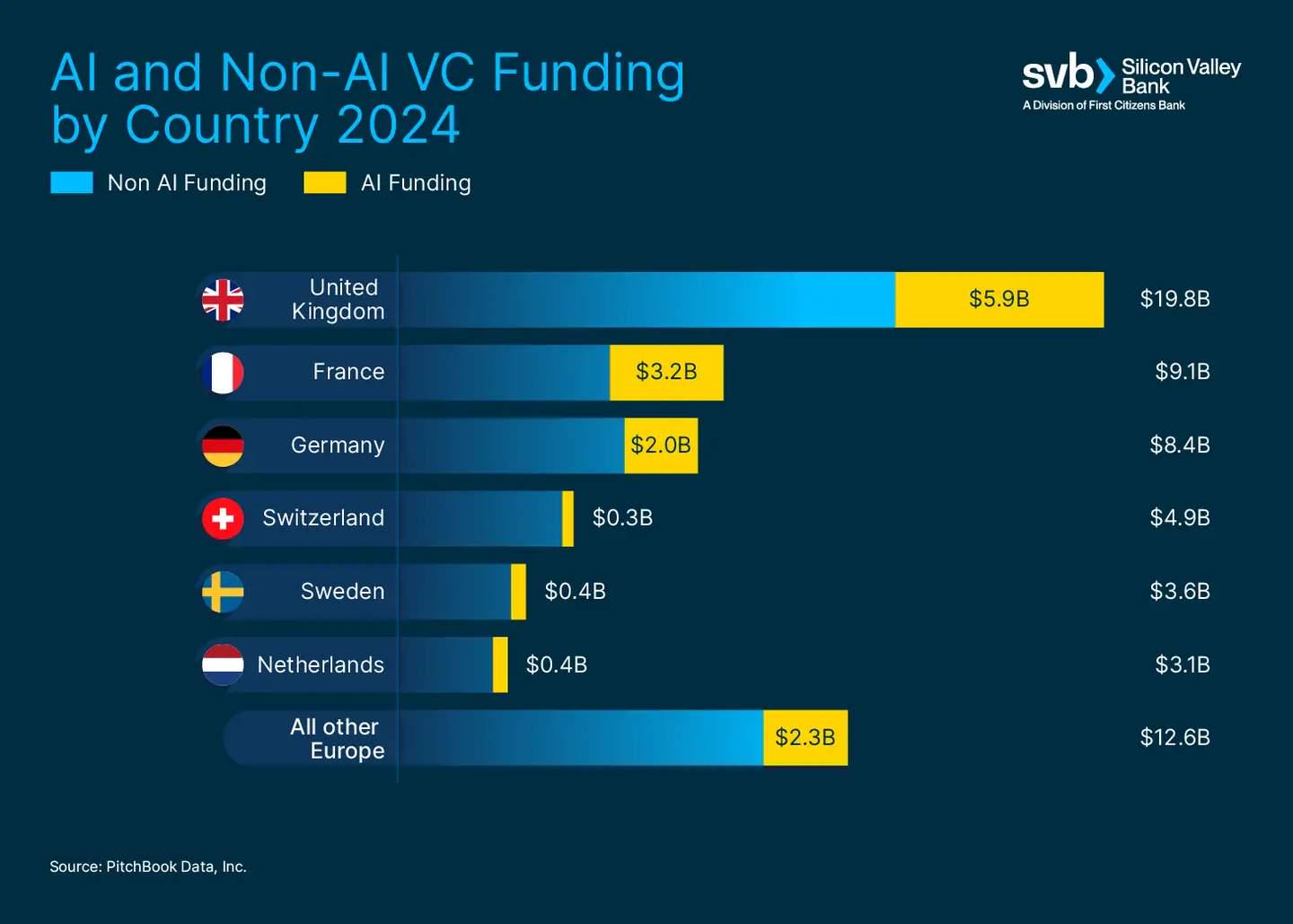 AI and non AI VC Funding in Europe 2024 Visualization