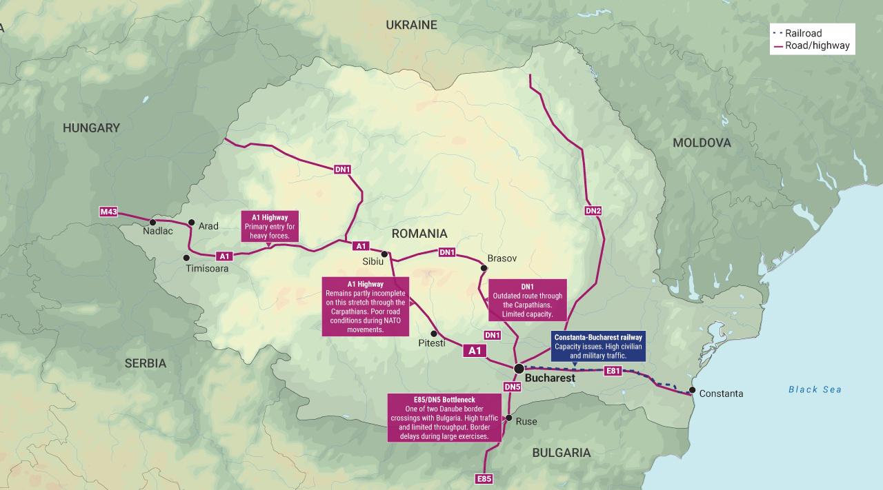 Romania's infrastructure pain points for NATO (Delphi Global) Visualization Romania's infrastructure pain points for NATO (Delphi Global) Visualization