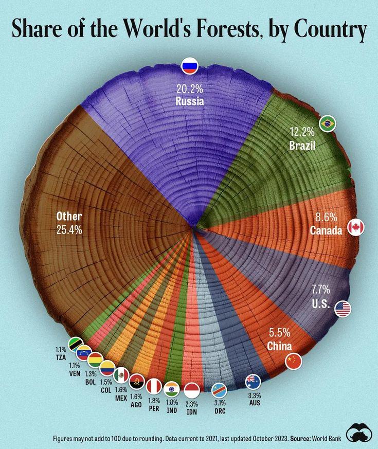 Share of World's Forest by Country Visualization