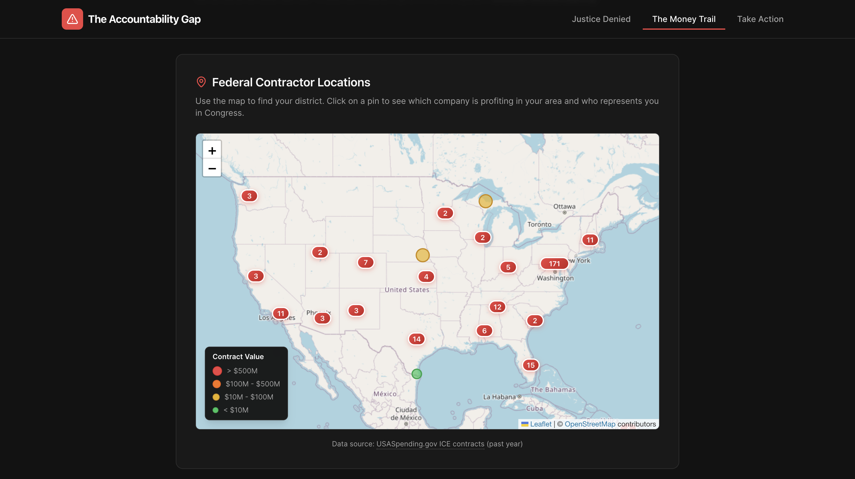 [OC] I mapped $28.7 Billion in federal ICE contracts for 2026 to show the "Accountability Gap" in local districts. Visualization