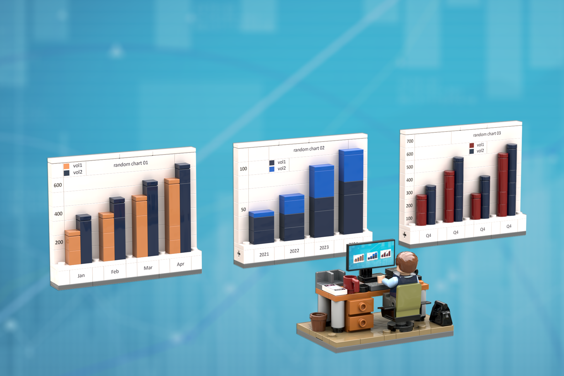 [OC] I turned bar charts into physical, buildable objects using LEGO bricks