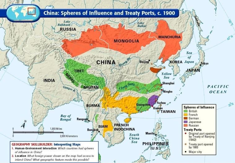 China: Spheres of Influence and Treaty Ports in 1900 Visualization