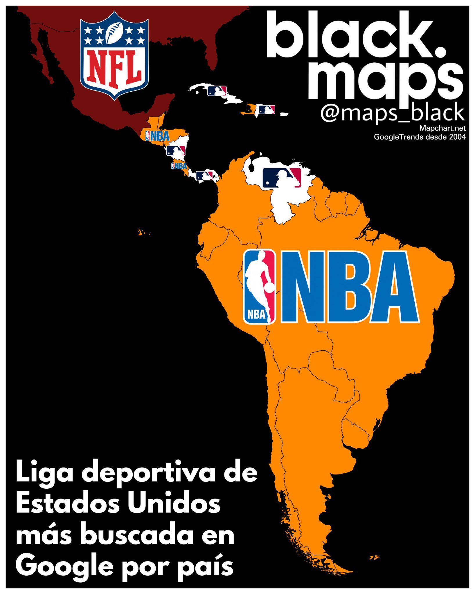 Most popular US leagues in Latin America: Visualization