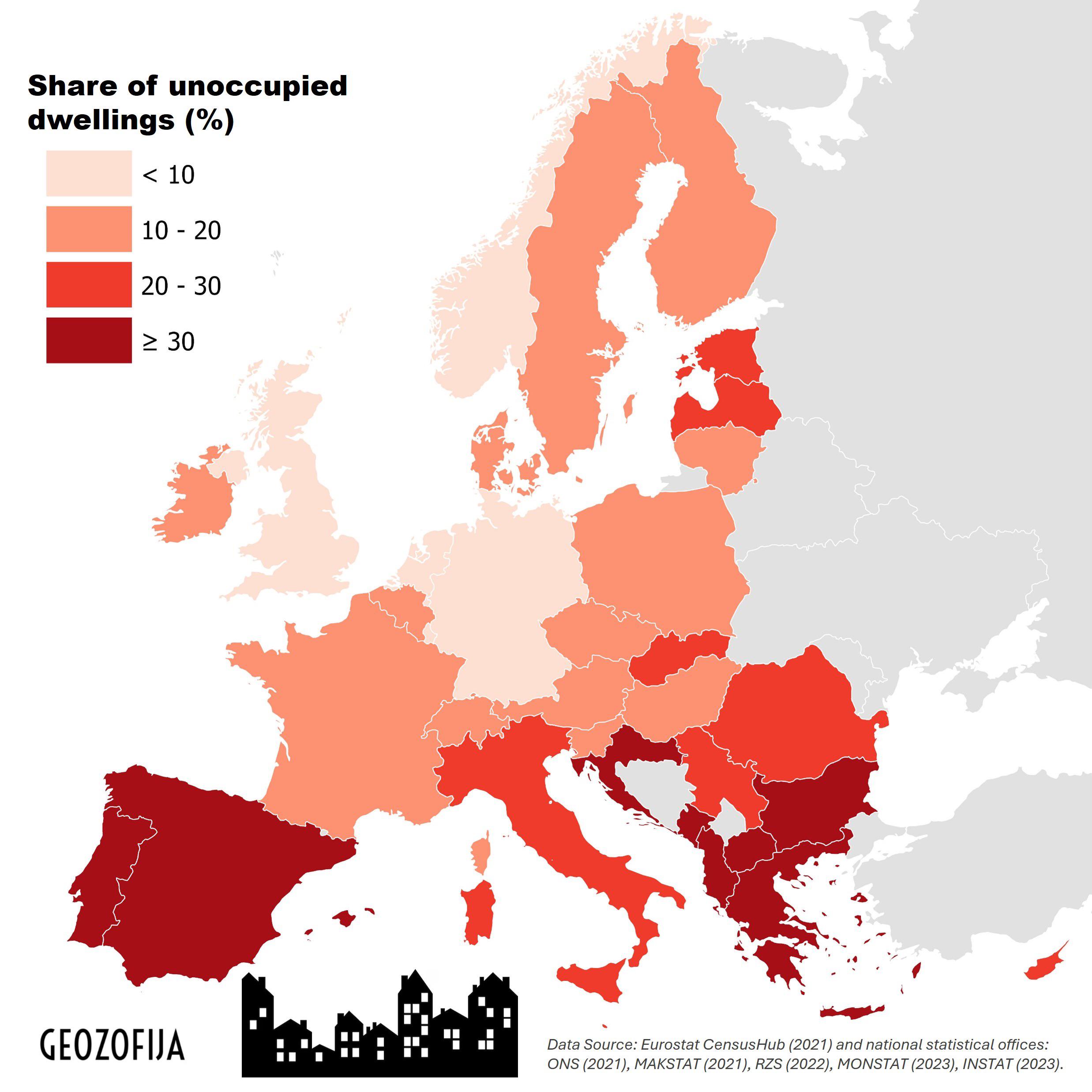 Unoccupied Homes in Europe (%) Visualization Unoccupied Homes in Europe (%) Visualization