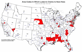 Cartographical representation of where Ludacris keeps all his hoes