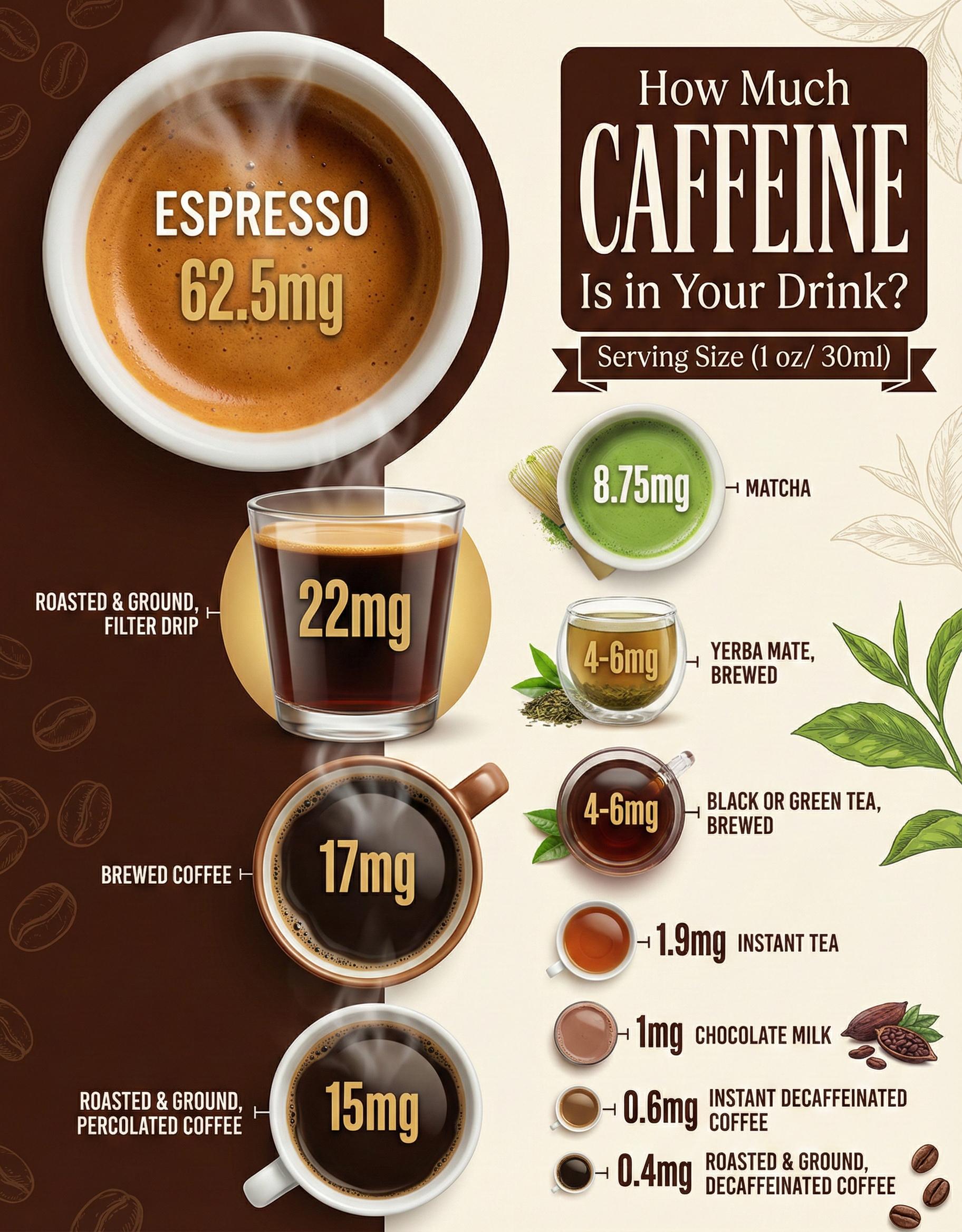 How much caffeine is in your favourite drink Visualization