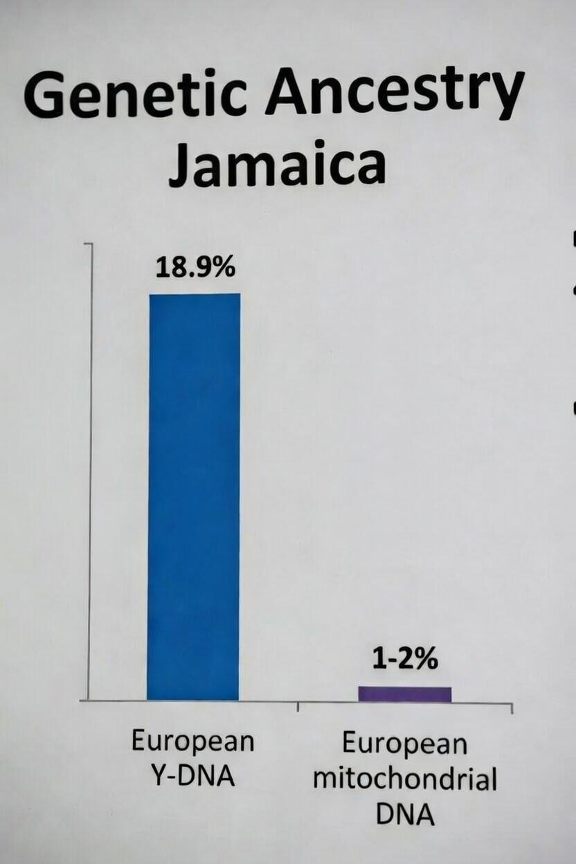 Where Jamaican European dna comes from Visualization