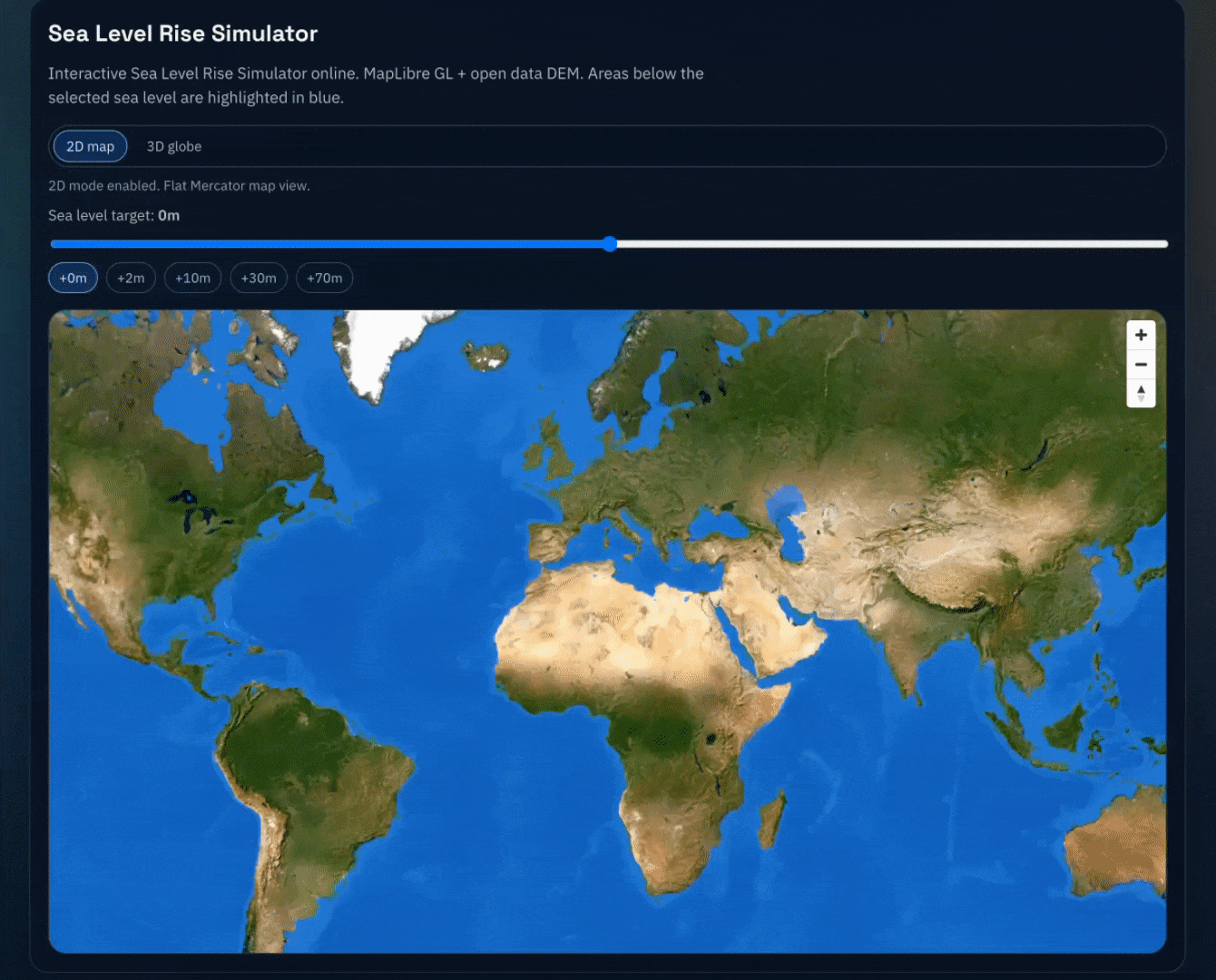 [OC] Sea level simulator visualization Visualization