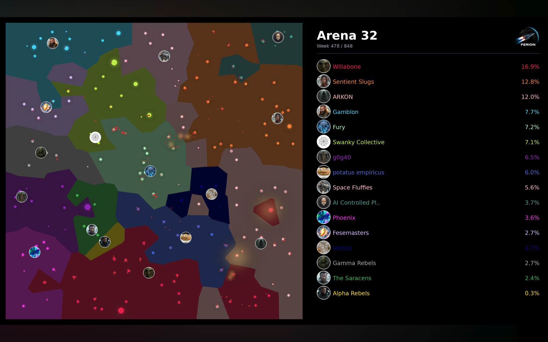[OC] Space game map timelapse Visualization