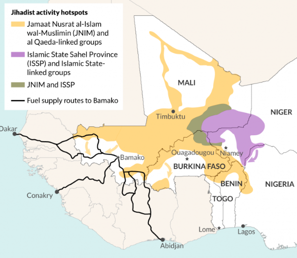 Jihadist expansion in the Western Sahel Visualization Jihadist expansion in the Western Sahel Visualization