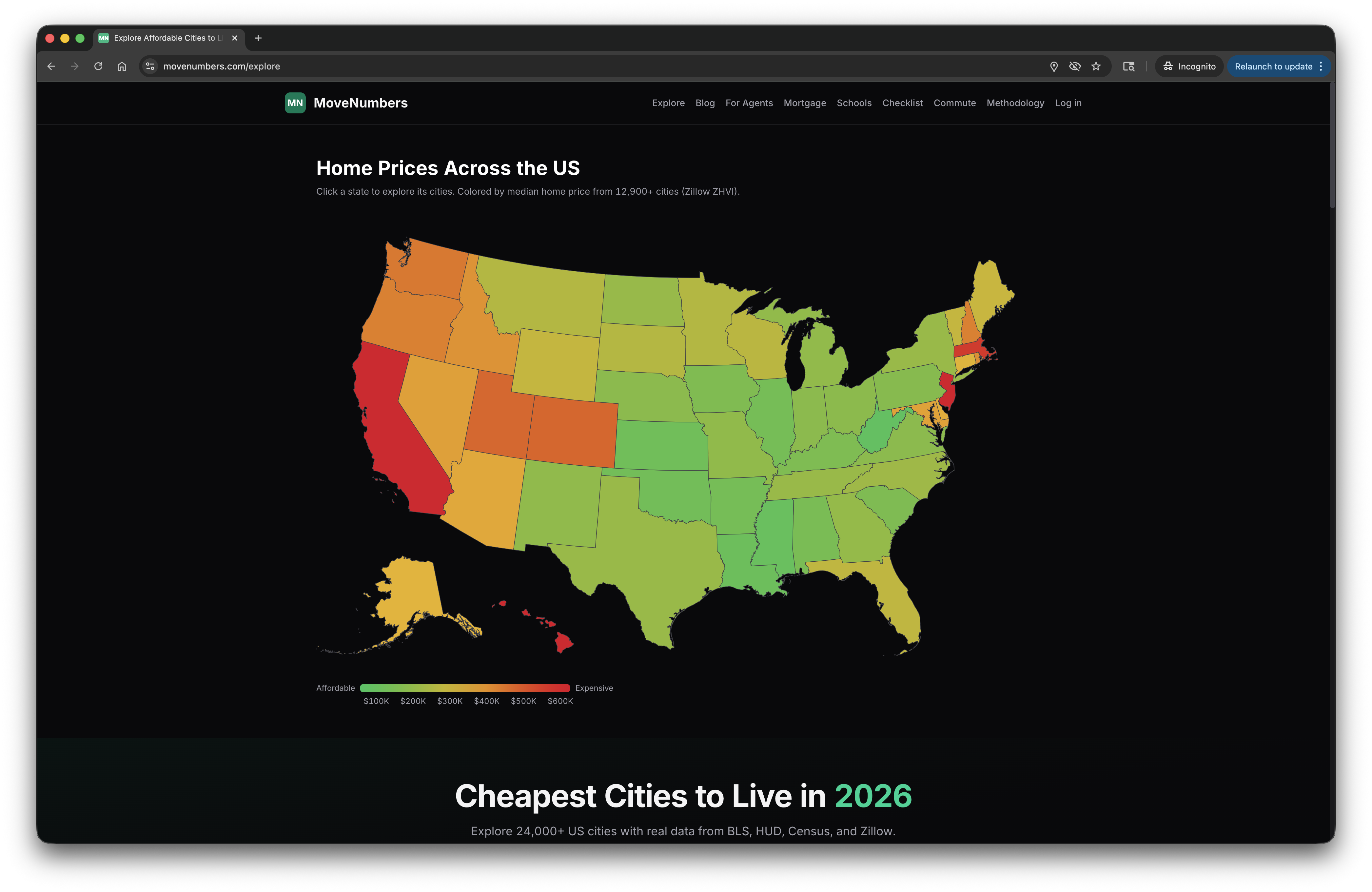 I mapped the cost of living across 24,000+ US cities using federal data [OC] Statistics