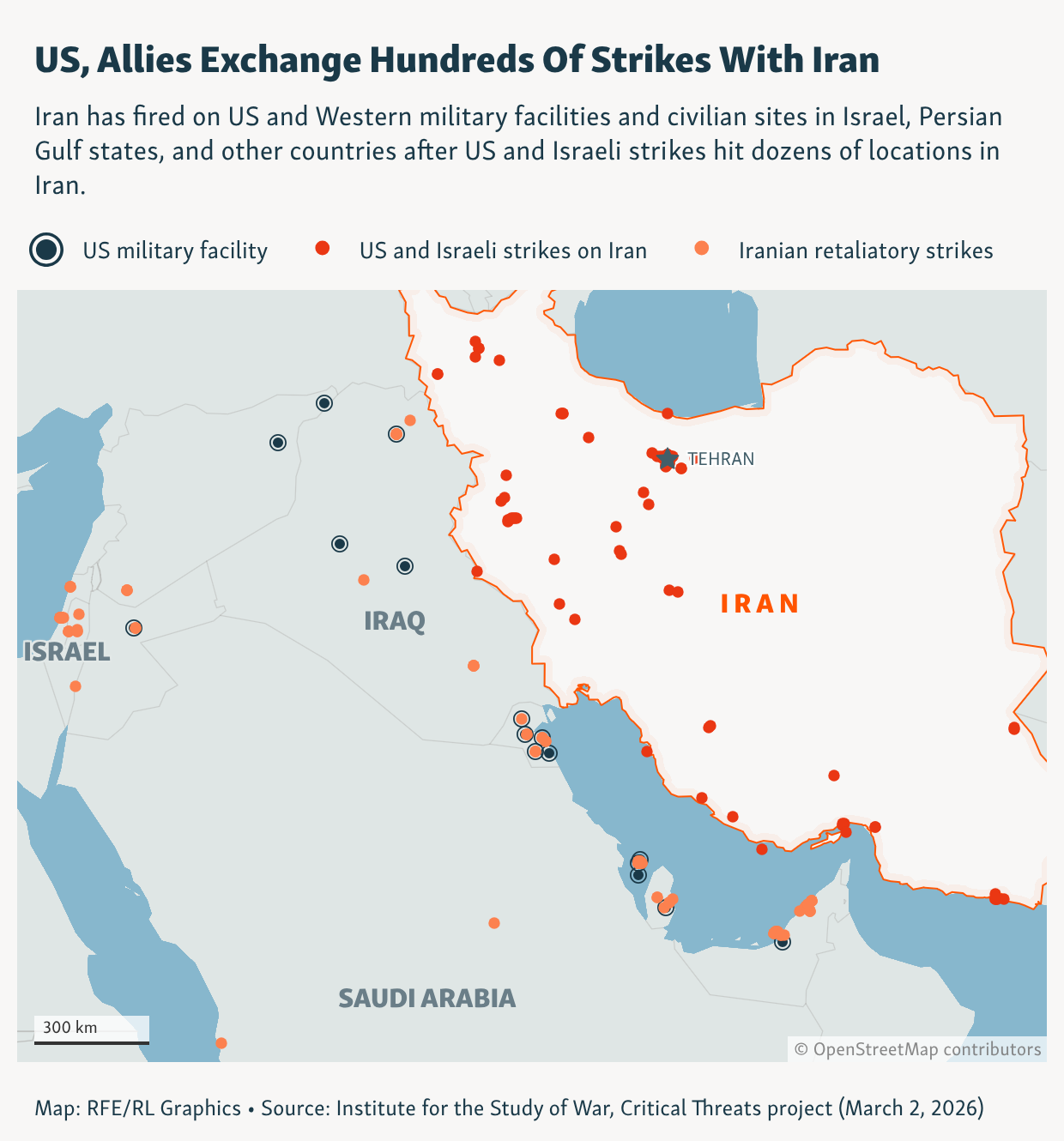 Hundreds of strikes were exchanged across the region. Visualization Hundreds of strikes were exchanged across the region. Visualization