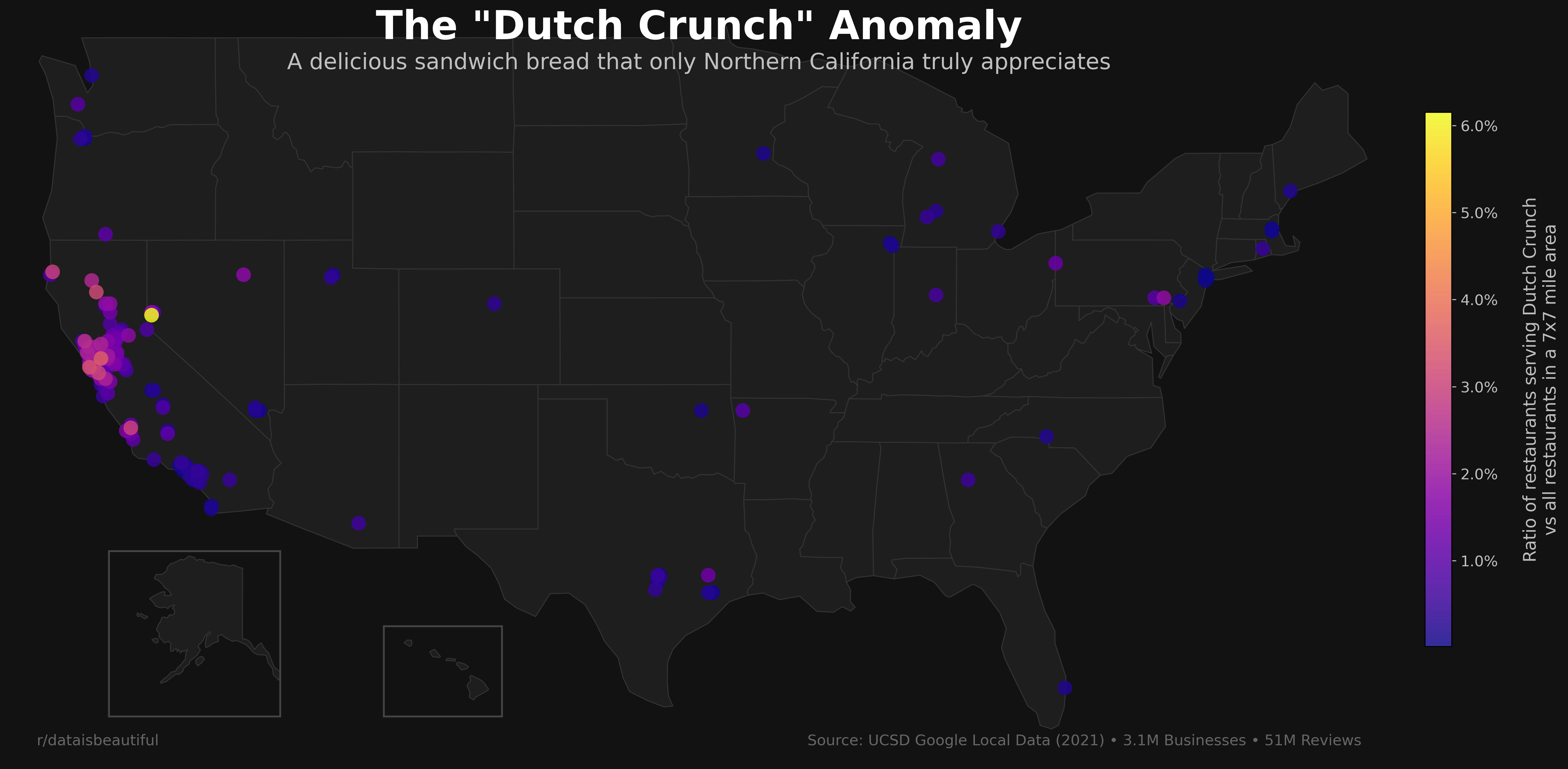 [OC] The NorCal Dutch Crunch Anomaly Visualization