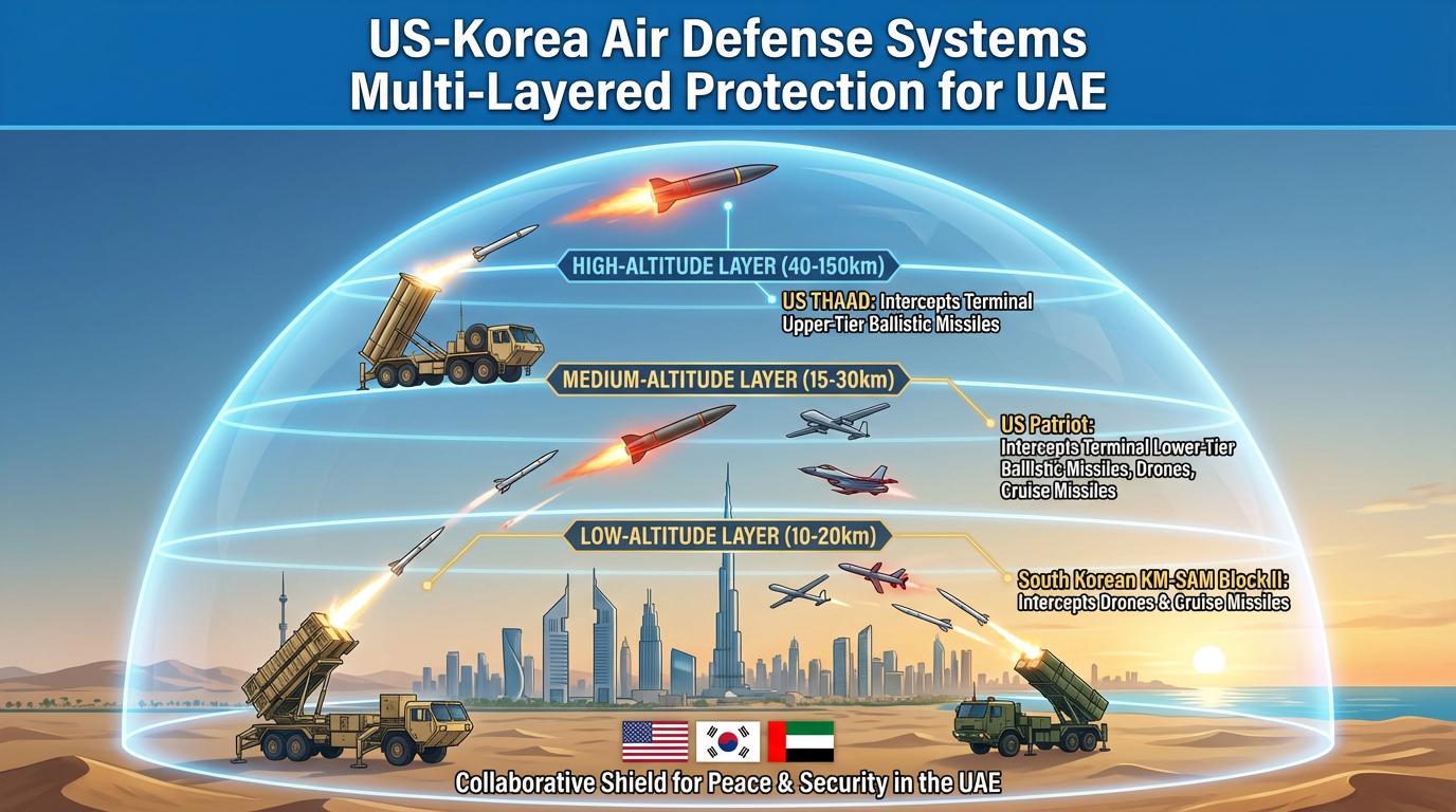 U.S.-Korea Air Defence System providing multi-layered protection for the UAE Visualization