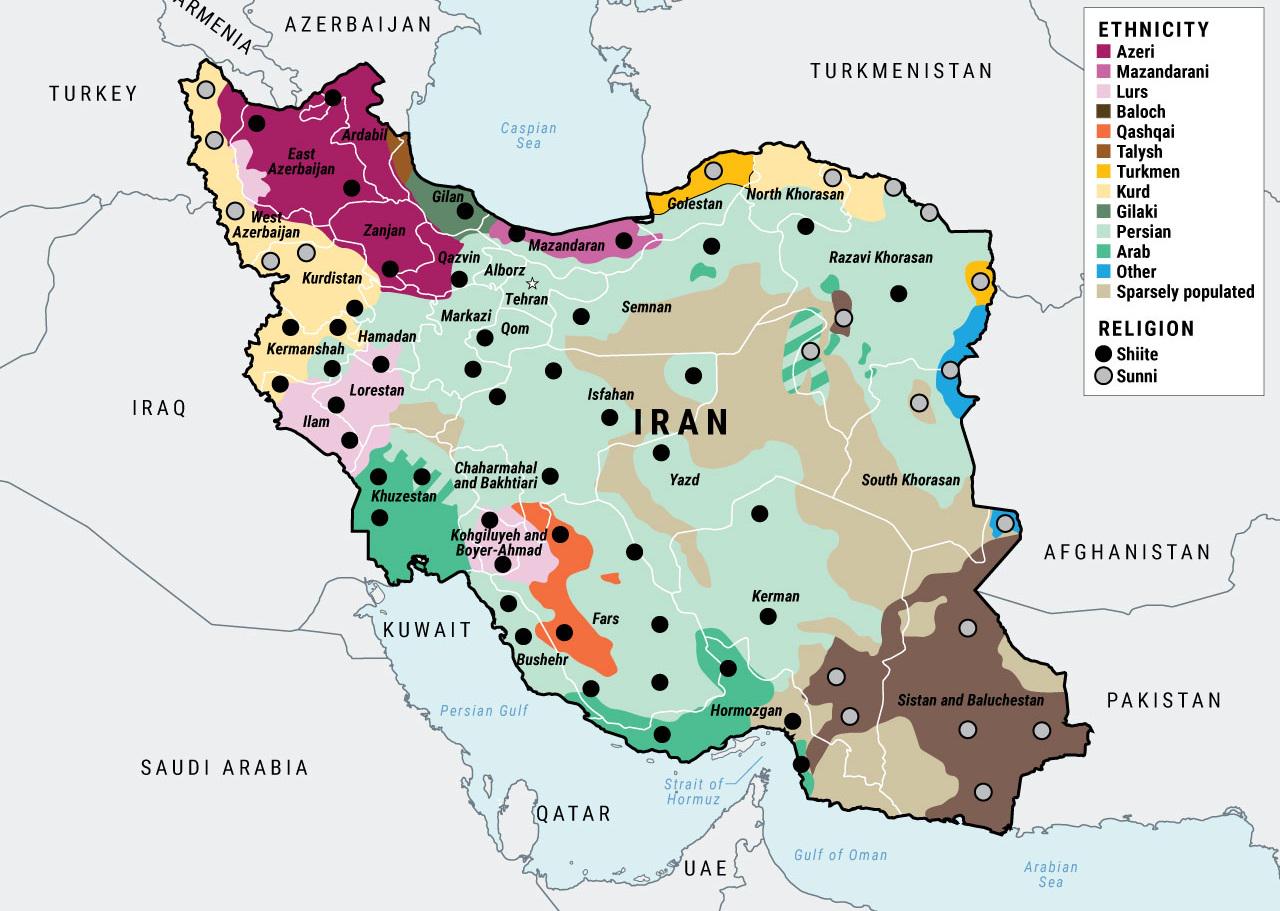 Iran's ethnicities by region (PCL) Visualization