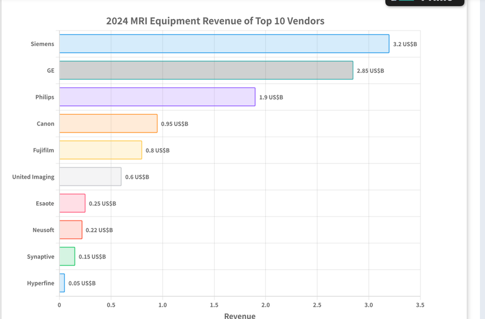 Top 10 Companies in MRI Equipment Market Visualization Top 10 Companies in MRI Equipment Market Visualization