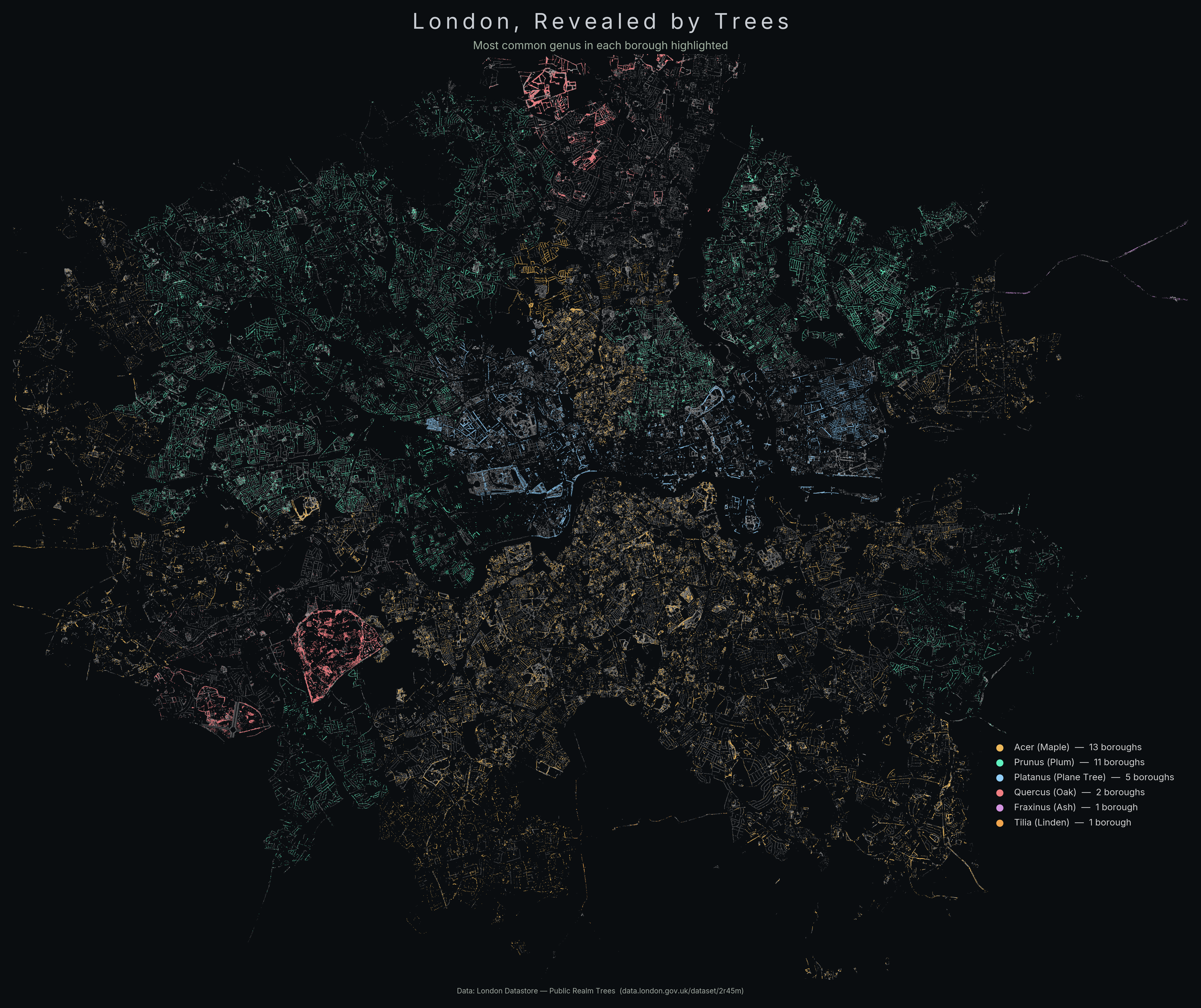 [OC] London Revealed By Trees Visualization