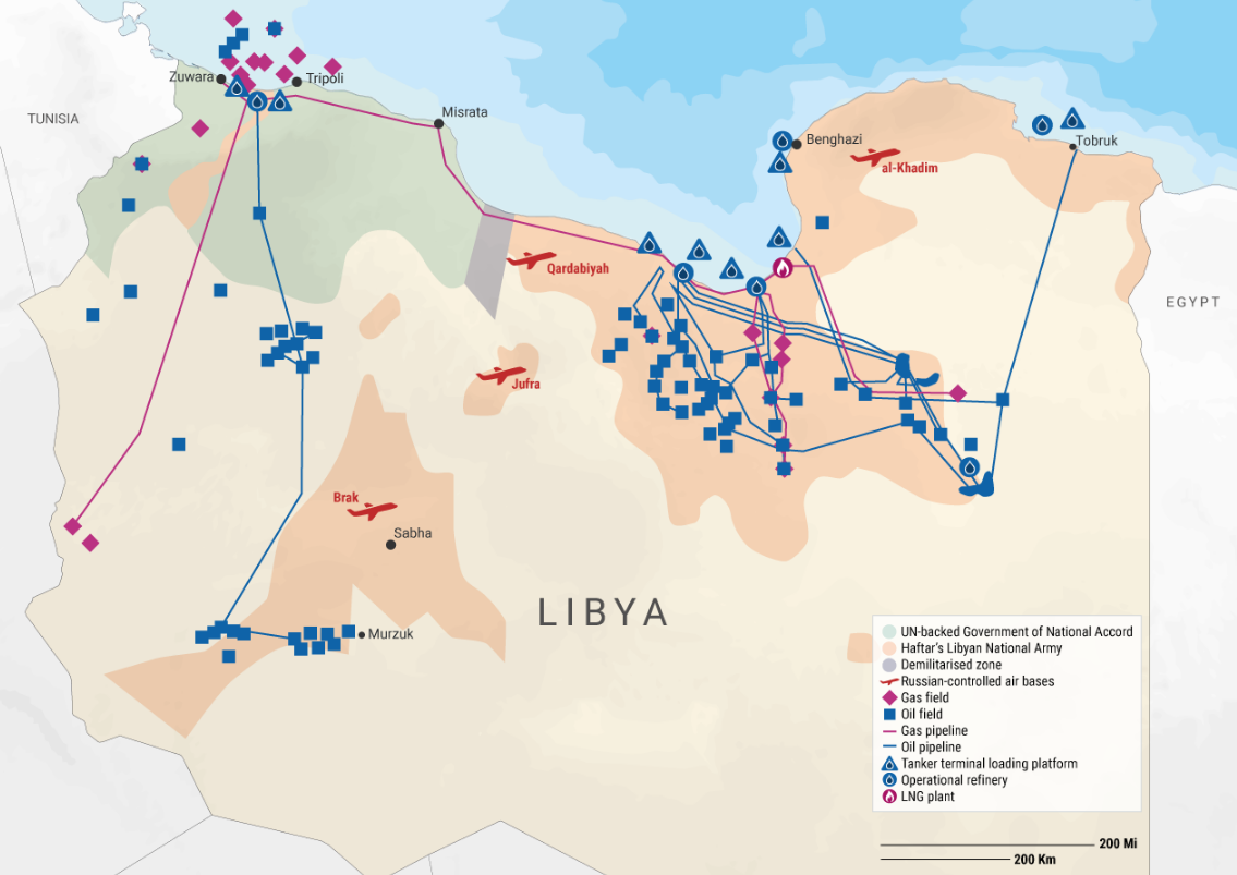 Oil &amp; gas infrastructure in Libya (S&amp;P Global/Militarnyi) Visualization