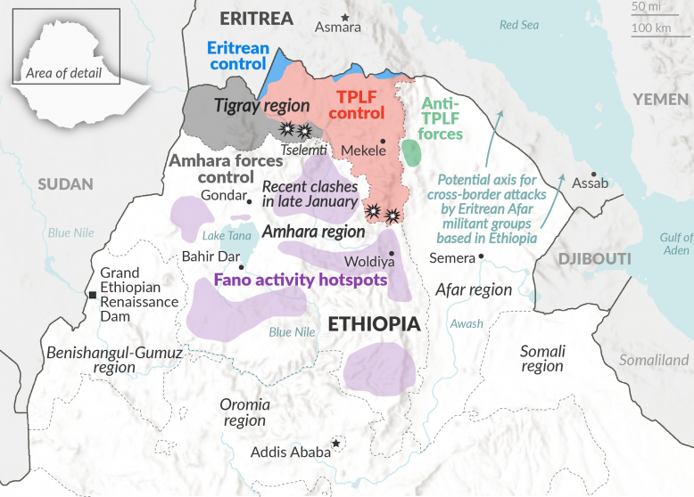 A closer look at the military escalation risk in northern Ethiopia Visualization