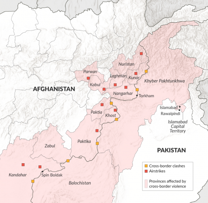 Afghanistan-Pakistan clashes since Feb. 22, 2026 (UN OCHA) Visualization