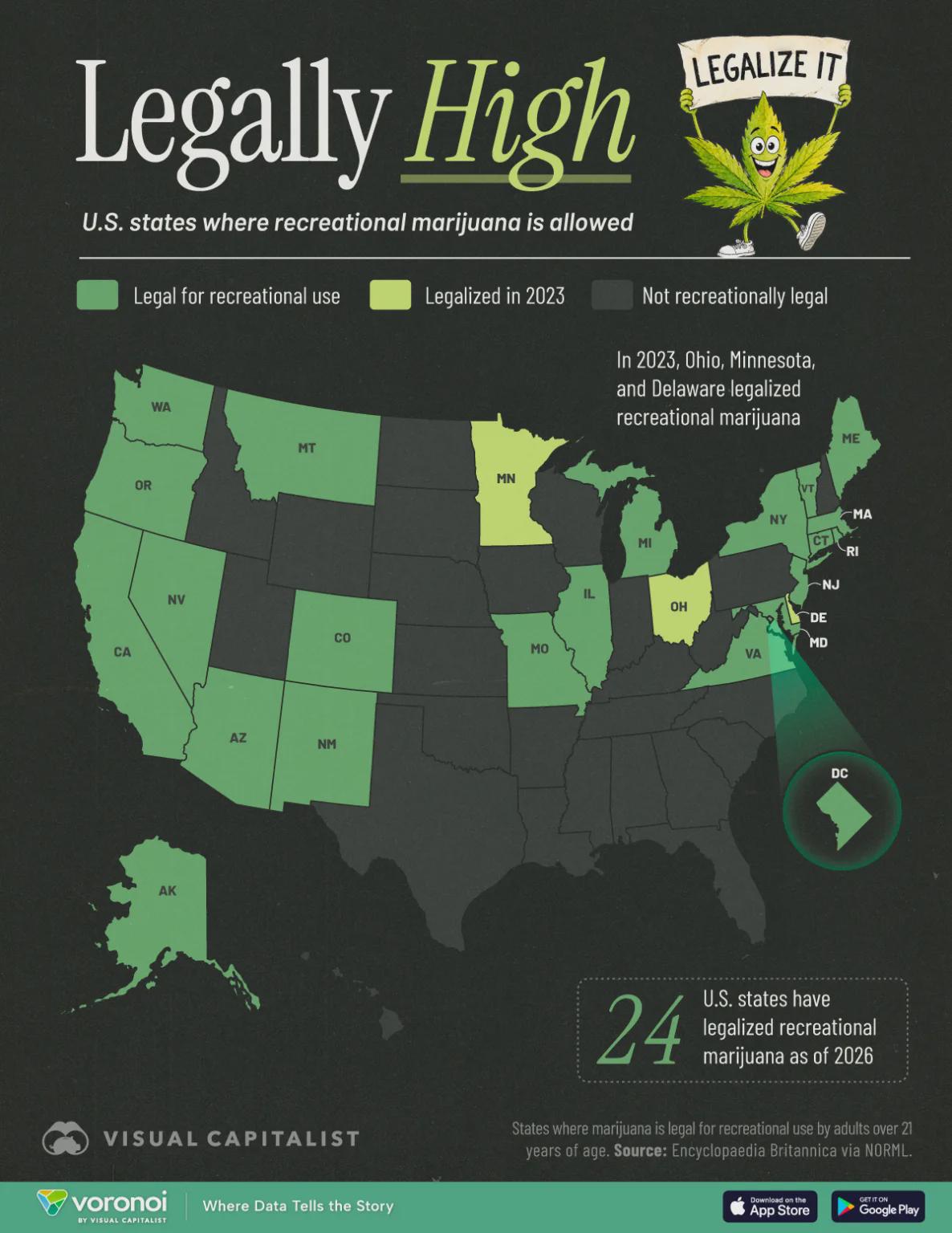 Mapped: The U.S. Is Split on Legal Marijuana—Here’s Where Visualization