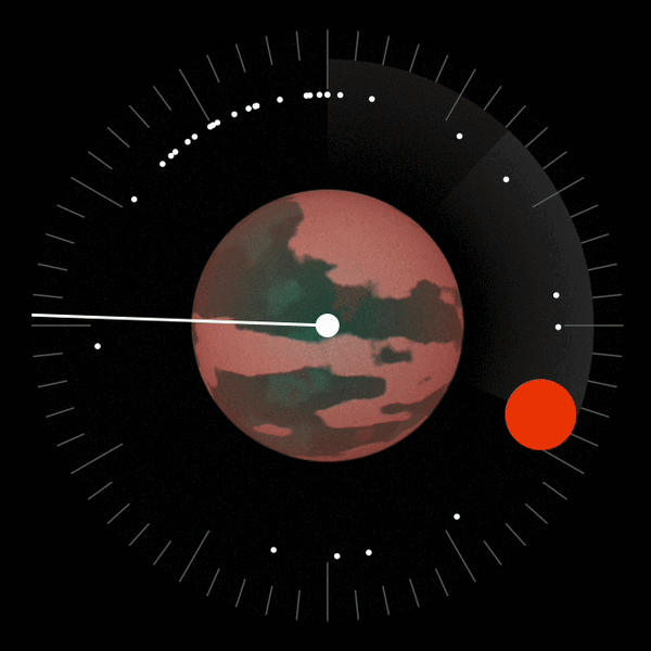 [OC] Earth's 4.5 billion year history mapped onto a clock — every second is 105,000 years Visualization