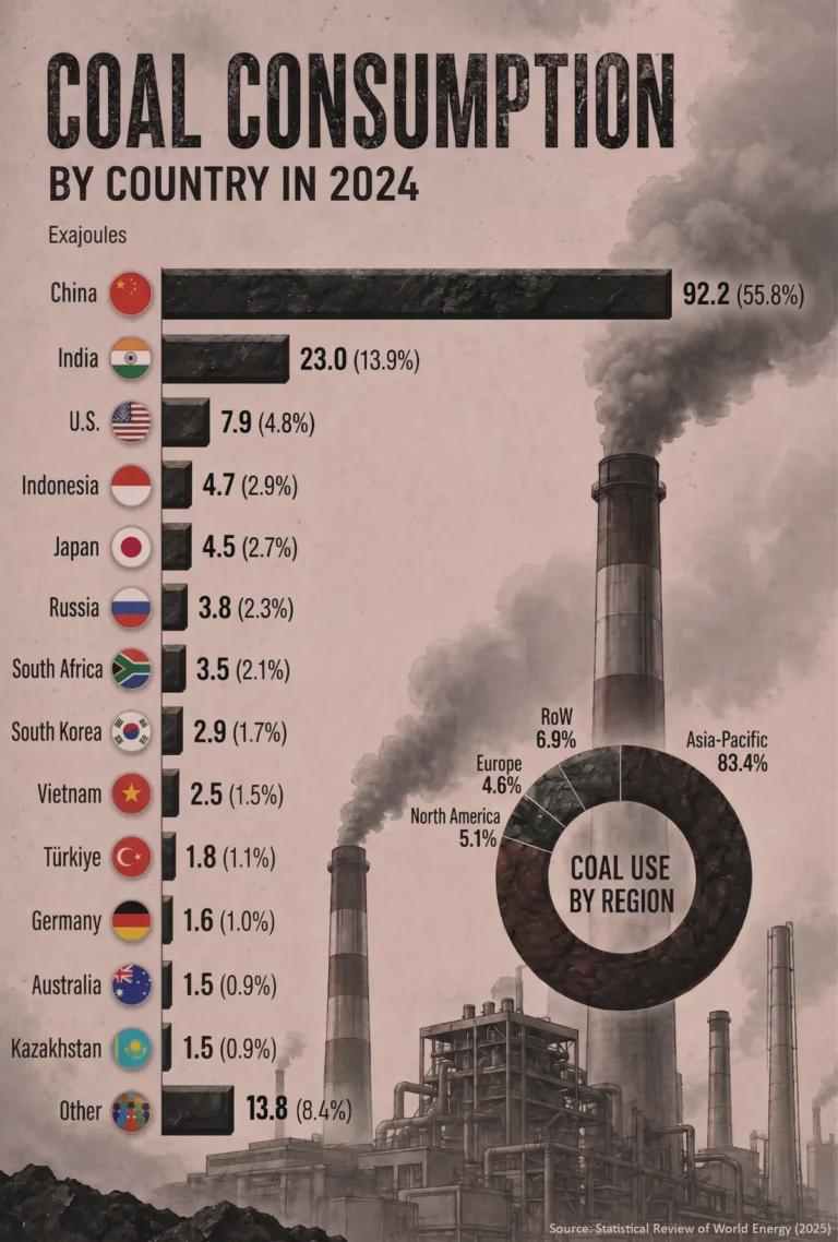 China consumes more coal than rest of the world combined. Visualization