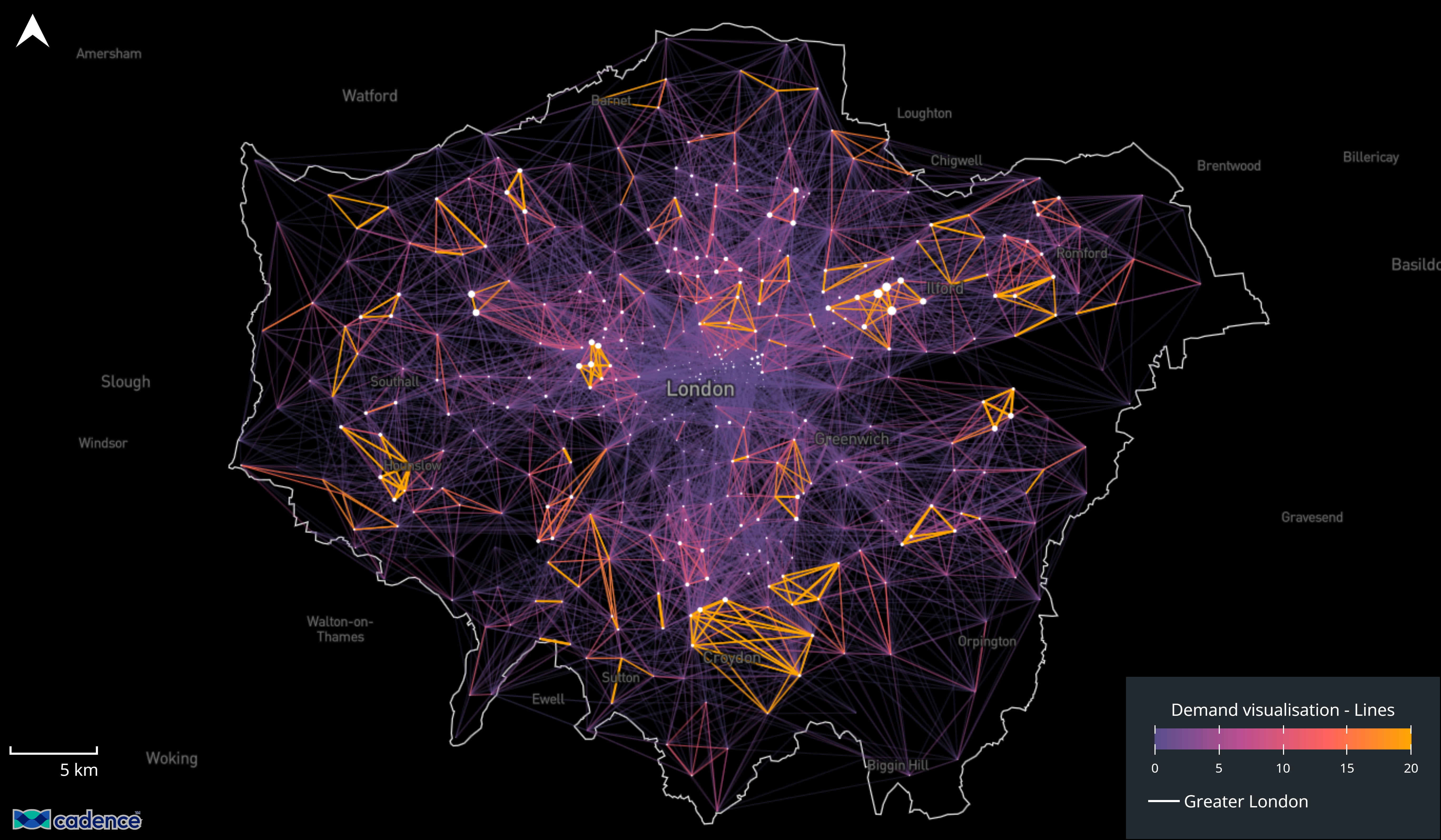 [OC] Proportionate flow of VISA Card Transactions across London based on consumers and merchant postcode districts (Q3 2023) from the Office for National Statistics Statistics