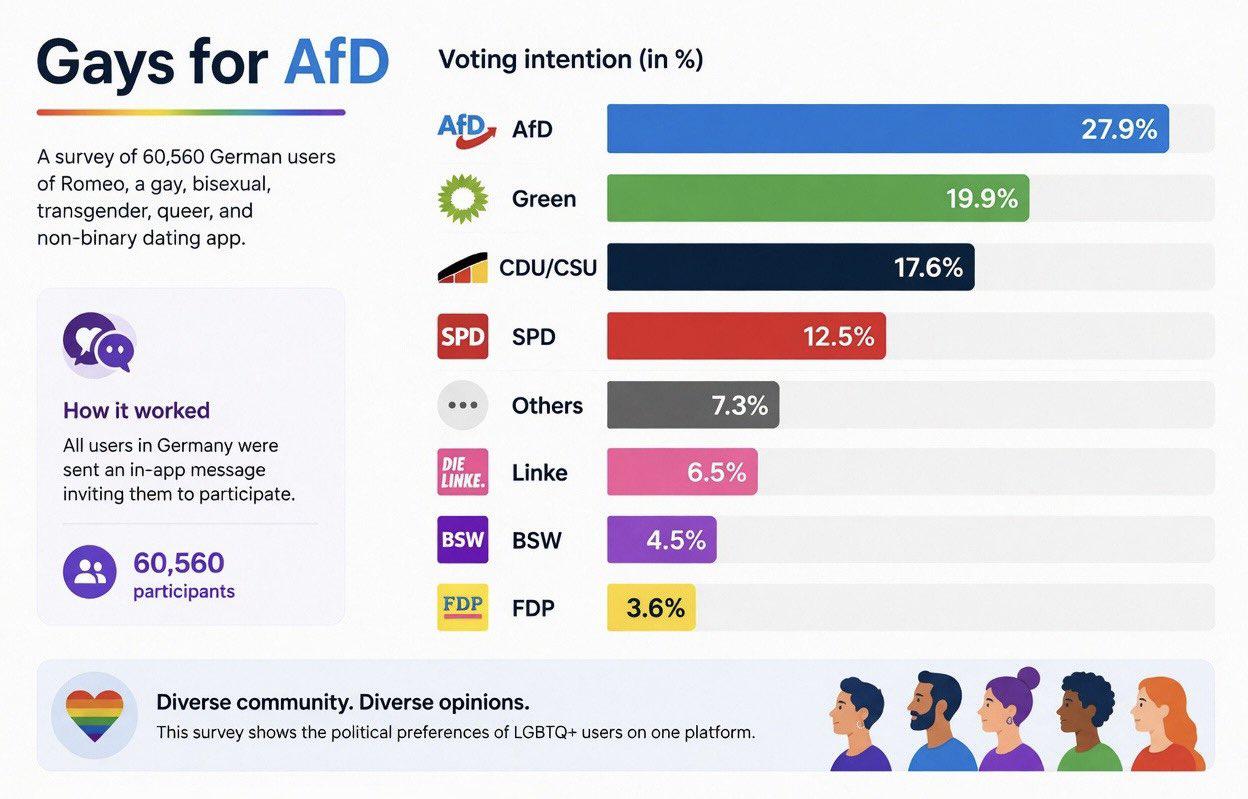 [OC] Voting intention of gay Germans Visualization