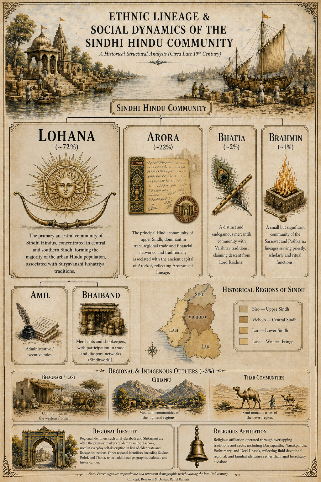 Ethnogenesis of the Sindhi Hindu Community: A Breakdown of Ancestral Origins Visualization