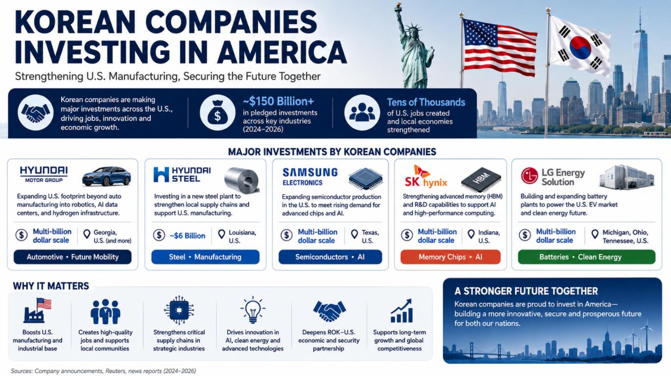 Korean companies investing in USA Visualization