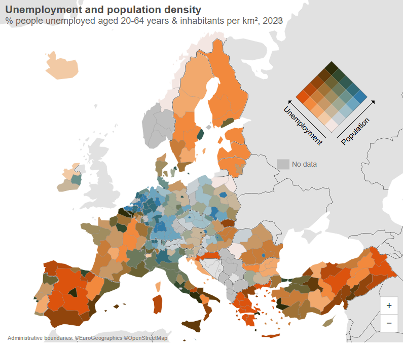[OC] We built an open-source JavaScript library for creating interactive thematic maps of Europe &amp; beyond Visualization