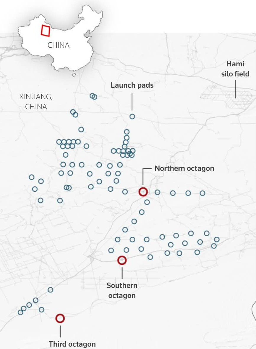 China's launch pads being built near its nuclear missile silos (Reuters) Visualization