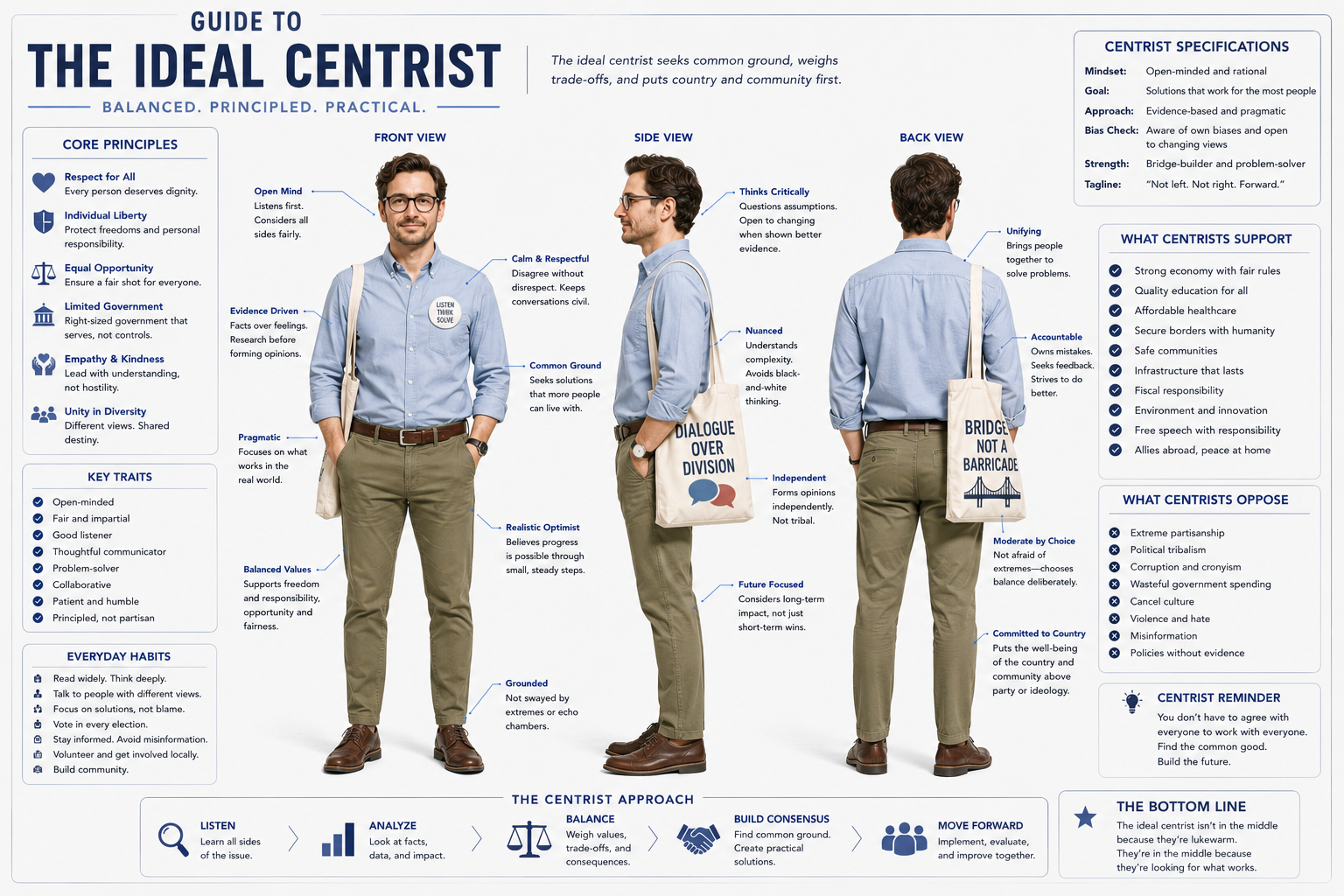 Trying to understand what would make the ideal Centrist. Perhaps better than joining that party on the left or right. Visualization Trying to understand what would make the ideal Centrist. Perhaps better than joining that party on the left or right. Visualization