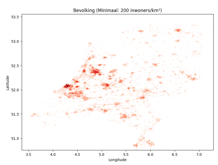 [OC] I made a tool to explore the population density of the Netherlands with an adjustable threshold. Data Visualization