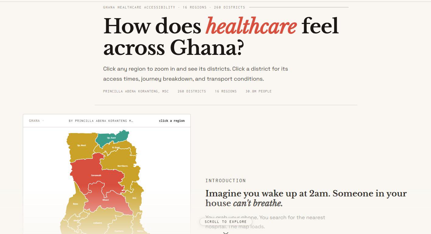 [OC] I mapped 10,000+ Ghanaian healthcare facilities from scratch. The reality is terrifying. Visualization