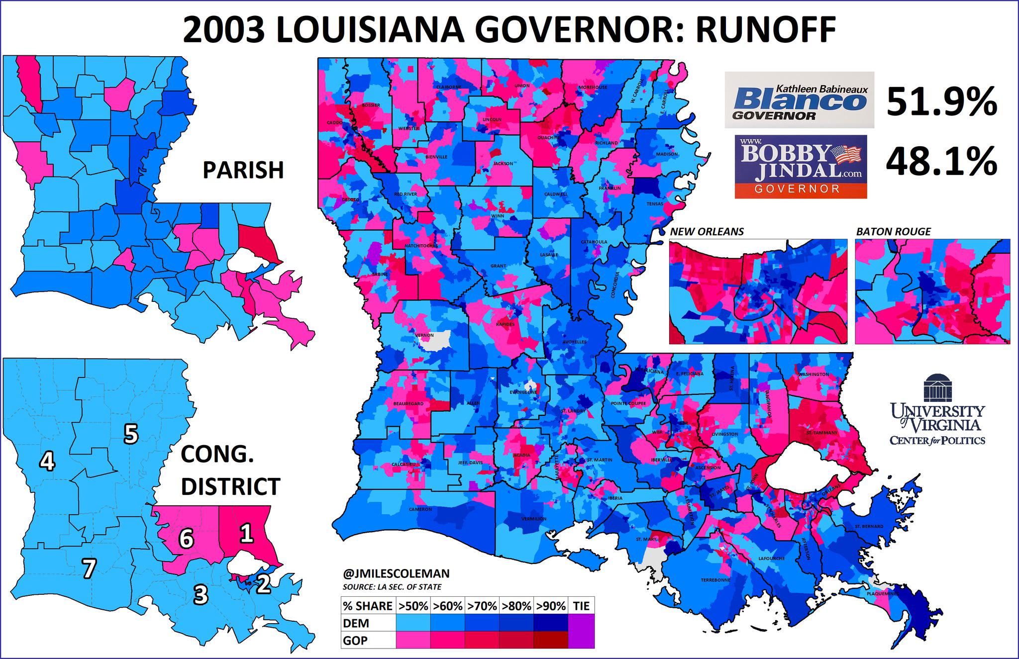 2003 Louisiana Governor runoff Visualization 2003 Louisiana Governor runoff Visualization