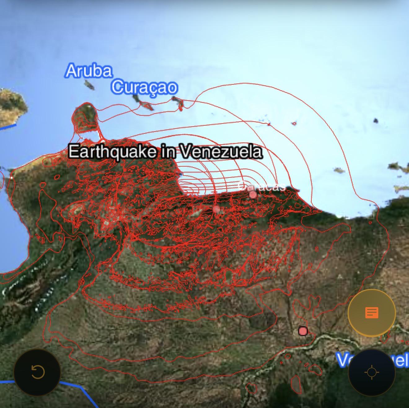 [OC] View of the seismic doublet event in Venezuela Visualization