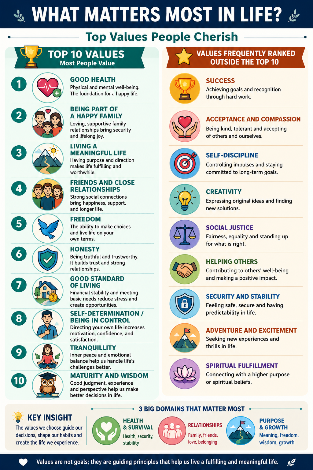 Top 10 Universal Values - A Definitional Guide Visualization Top 10 Universal Values - A Definitional Guide Visualization