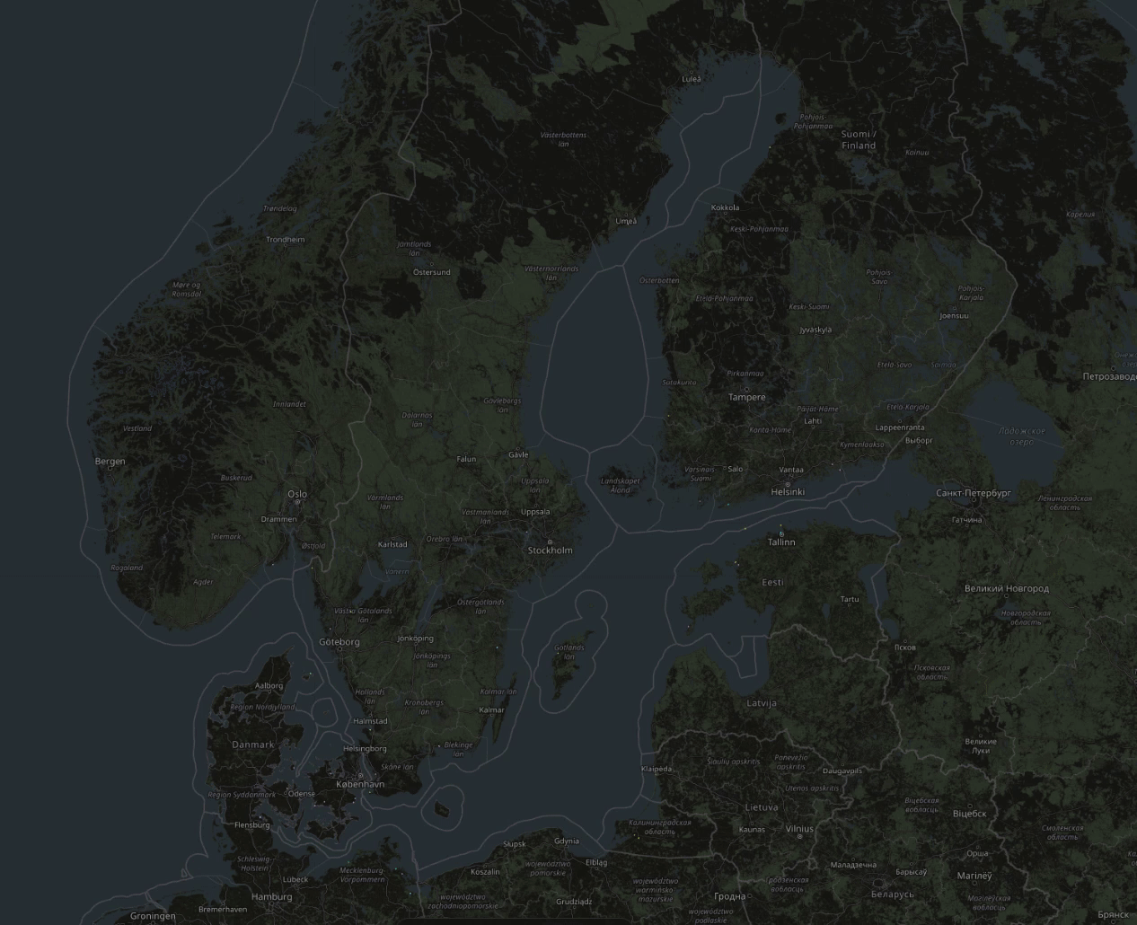 **[OC] Simulated ship voyages between 200+ Baltic and North Sea ports, routed over a shipping-lane network I built from historical AIS data** Statistics