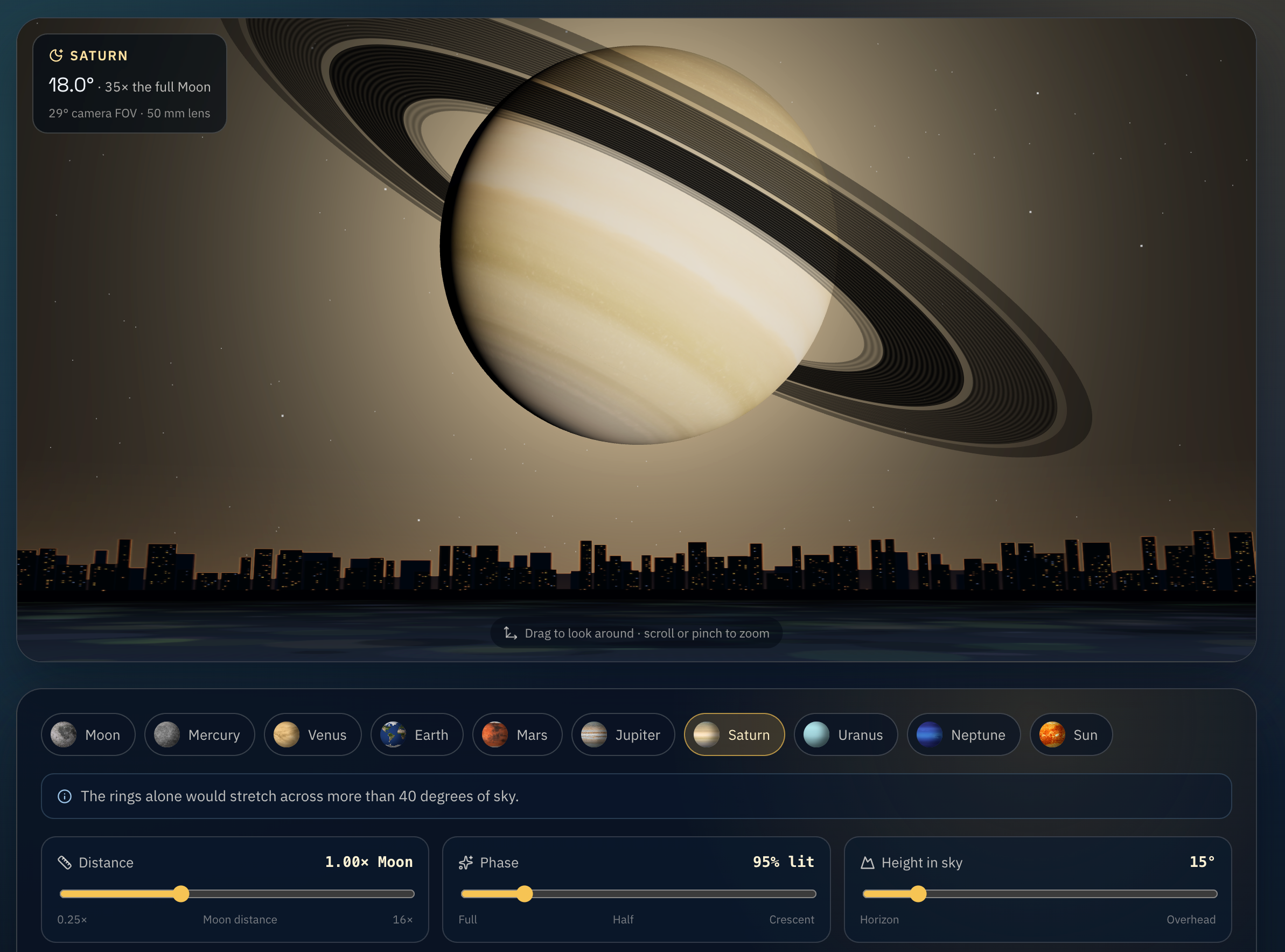 [OC] Replace Moon with other planets - Interatcive visualization Visualization